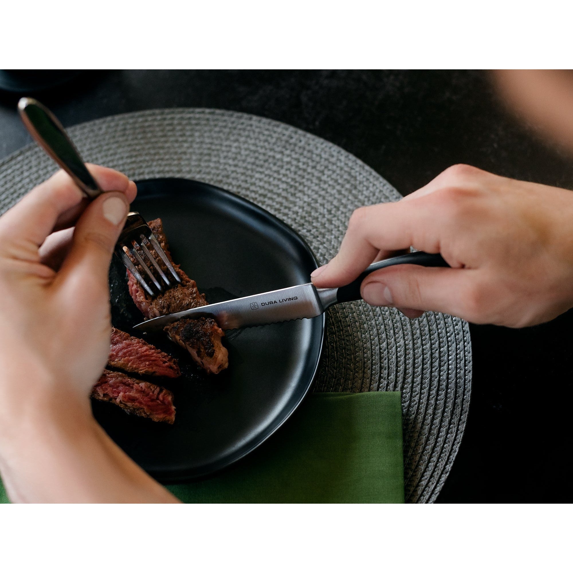 Elite Set of 8 Steak Knives - Black