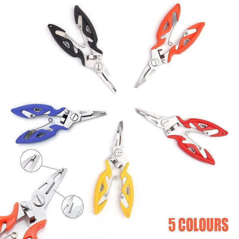 Multi Function Fishing Pliers Line Cutter Split Ring Tool with Grip Scissors Design