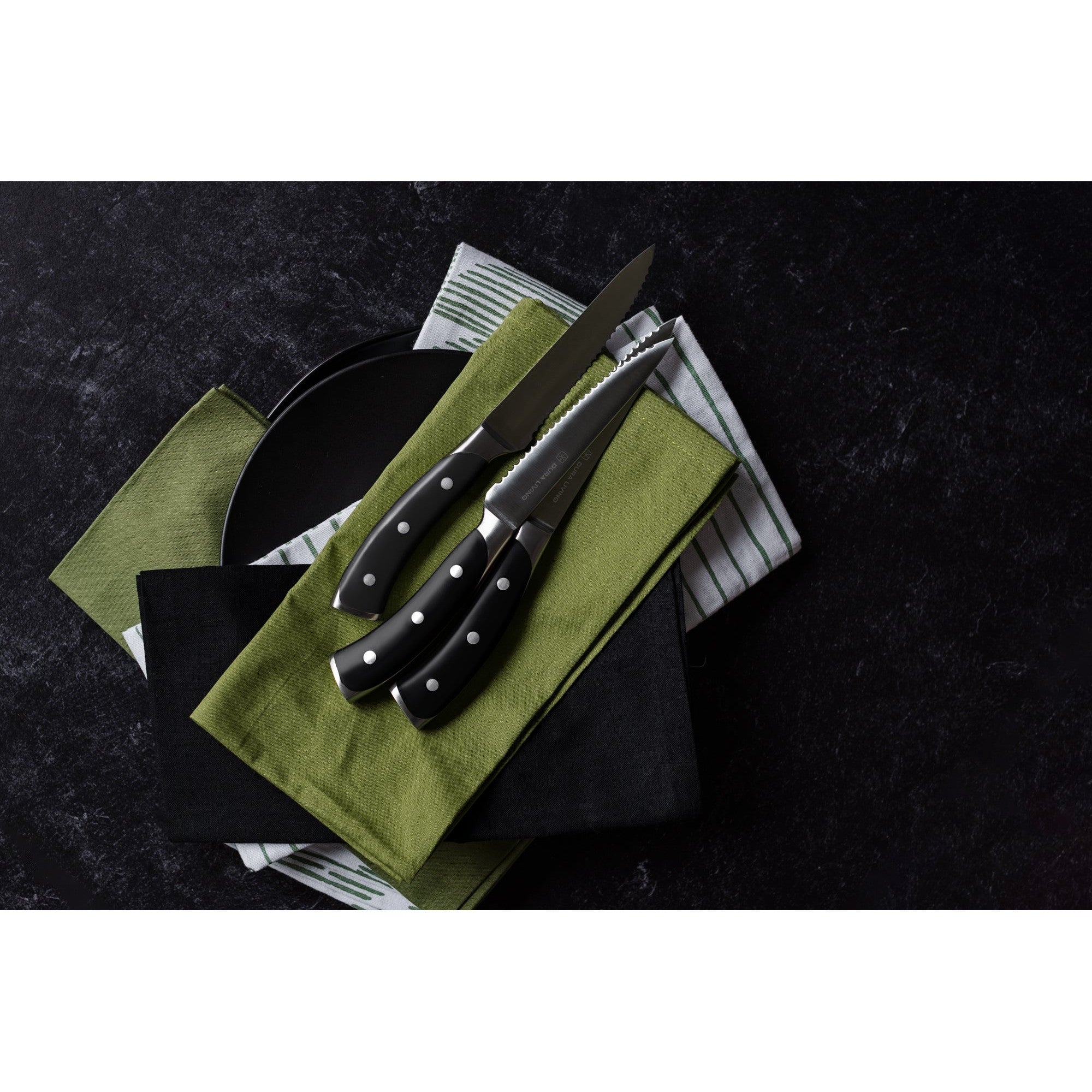 Elite Set of 4 Steak Knives - Black