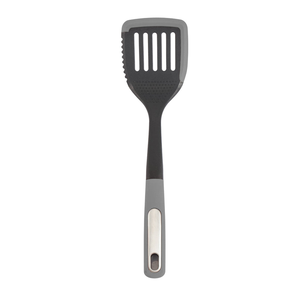 Silicone Scratch and Heat Resistance Edge Slotted Turner, Grey