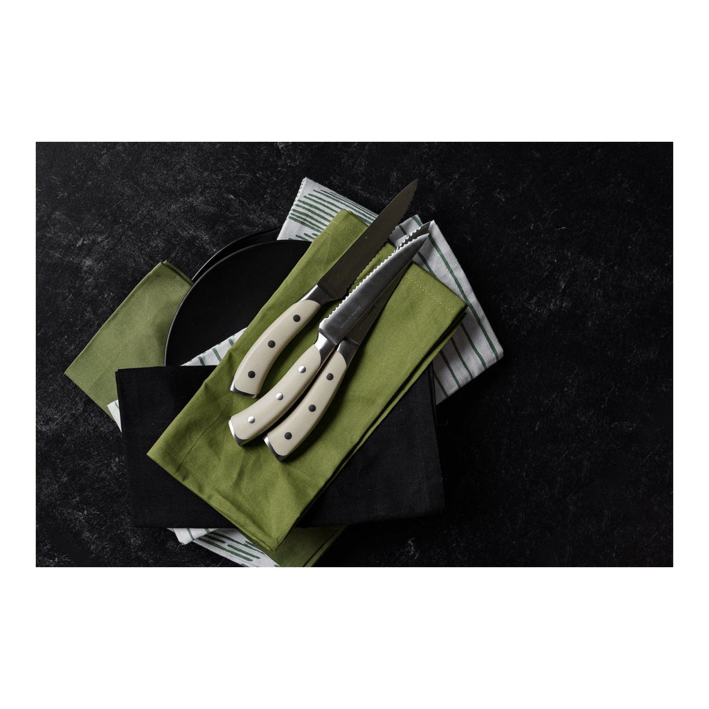 Elite Set of 4 Steak Knives - Cream