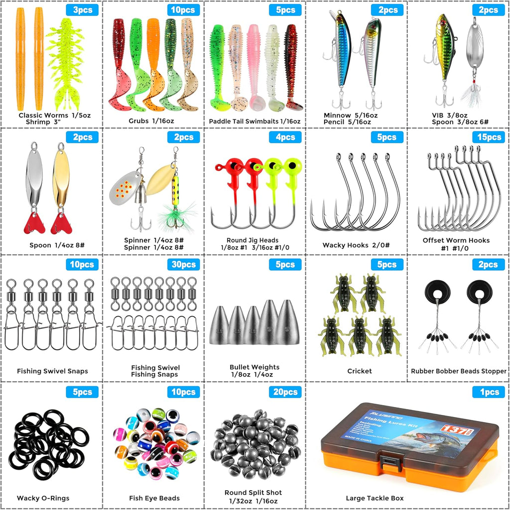 PLUSINNO's 137-Piece Fishing Lure Kit