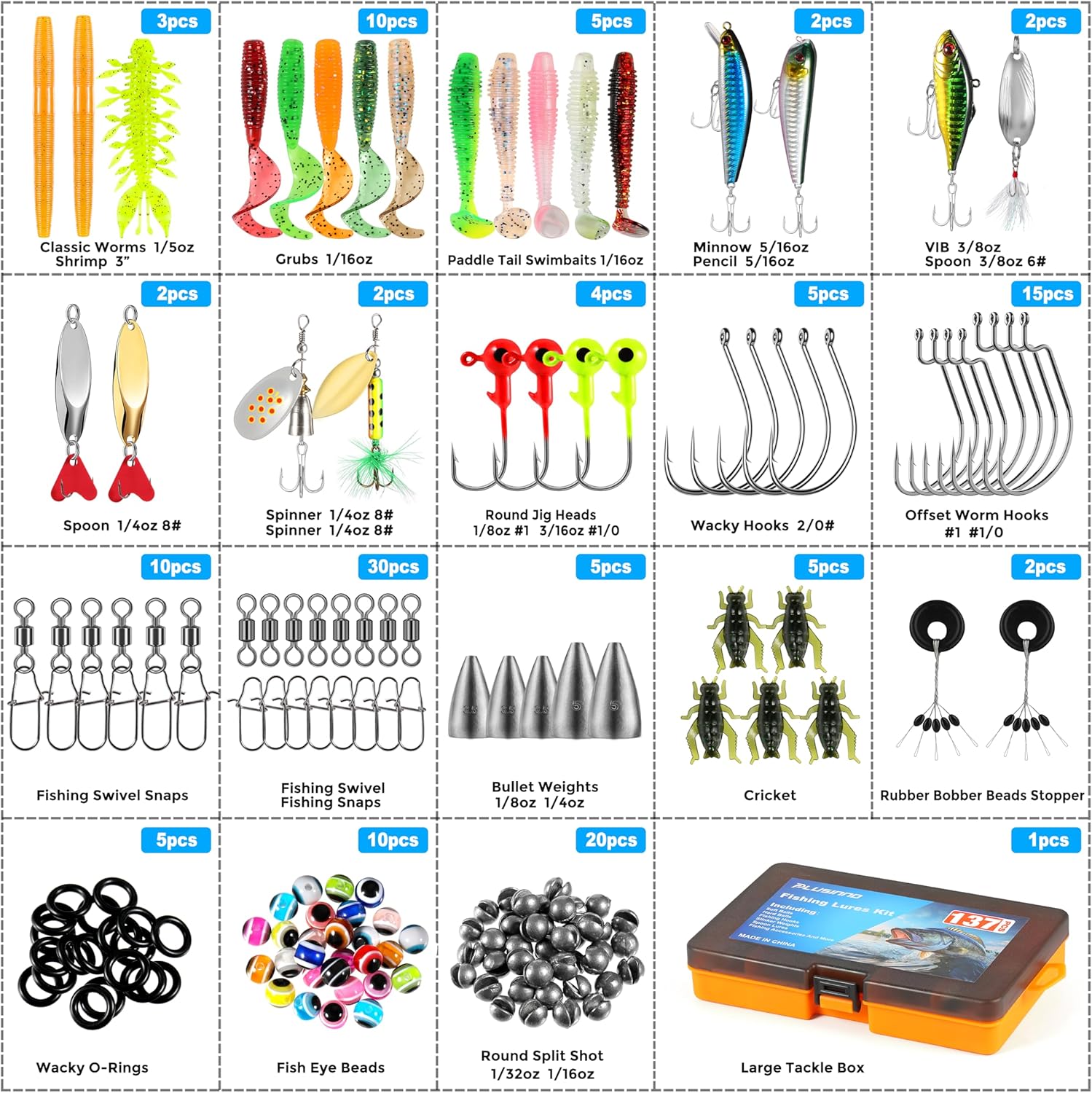 PLUSINNO's 137-Piece Fishing Lure Kit