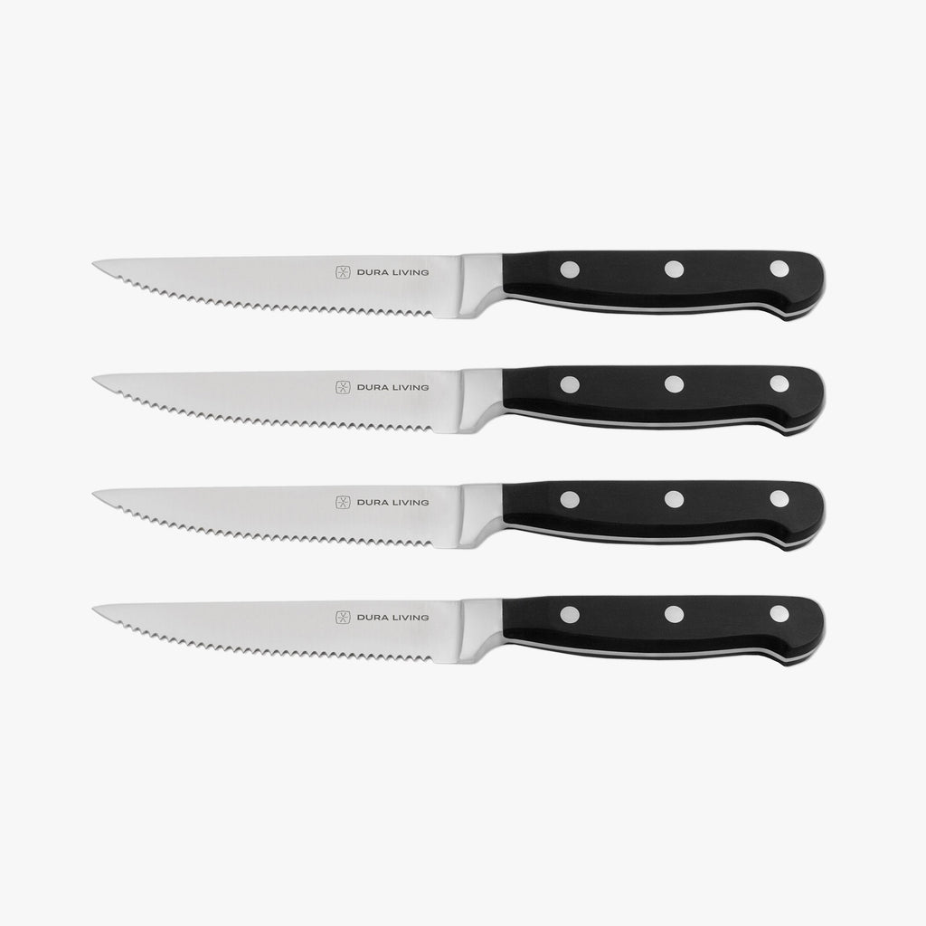 Superior Set of 4 Steak Knives - Black