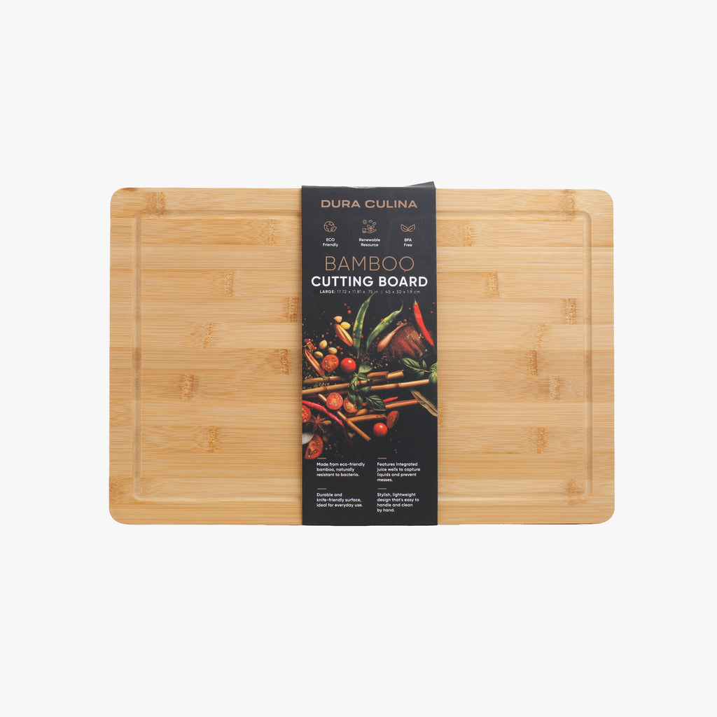 Bamboo Wood Cutting Board: Large – (17.75” x 11.8”) Durable, Eco-Friendly Chopping Board