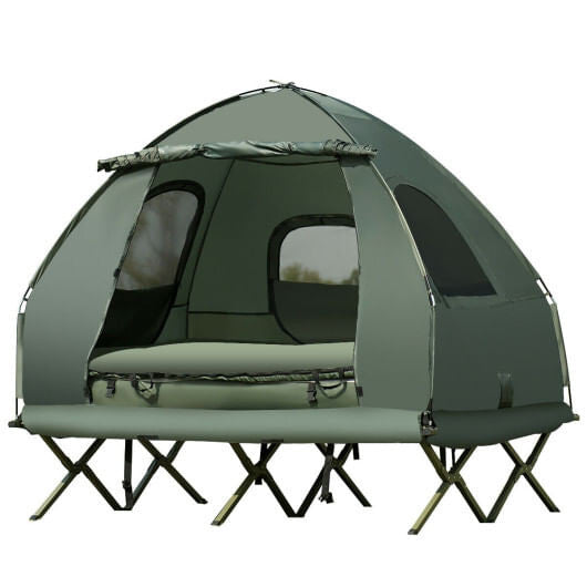 5-in-1 2-Person Foldable Outdoor Camping Tent Cot with Air Mattress and Sleeping Bag