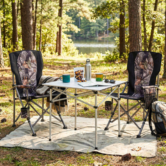 Portable Camping Chair with 400 LBS Metal Frame and Anti-Slip Feet
