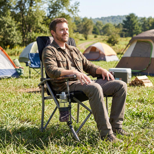 Portable Camping Chair with 400 LBS Metal Frame and Anti-Slip Feet
