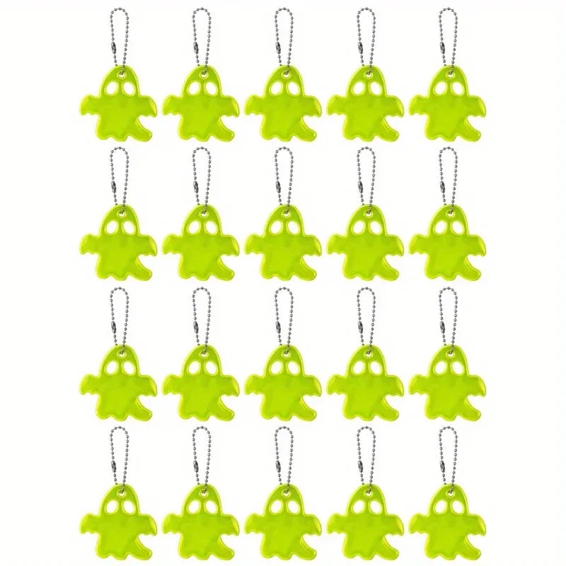 20Pcs  Double sided reflective keychain pendant, backpack hanging accessories, keychain