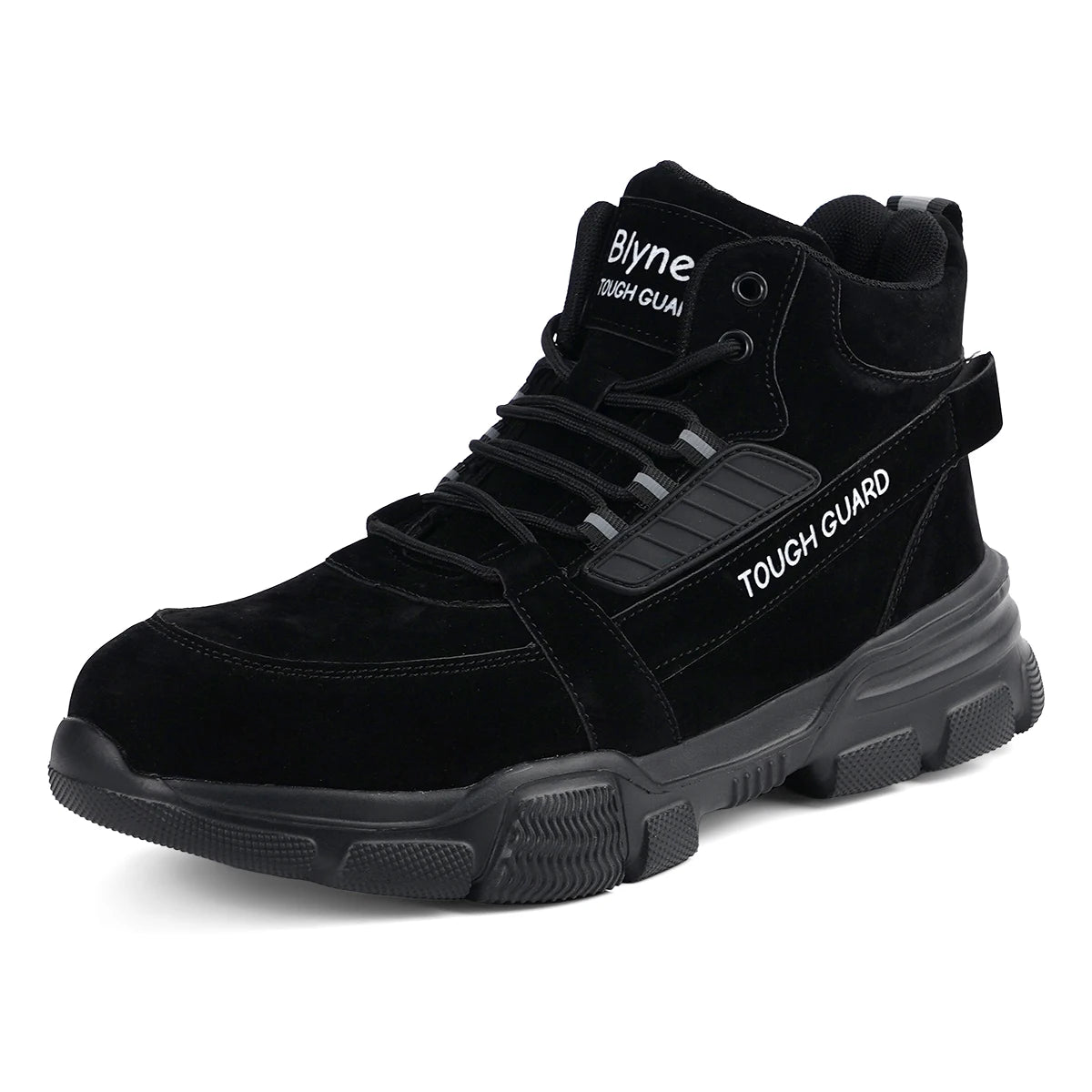 Men's High Top Steel Toe Safety Work Boots with Anti Slip Wear Resistant Outsole