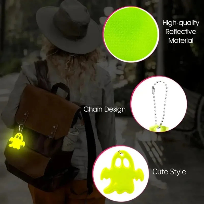 20Pcs  Double sided reflective keychain pendant, backpack hanging accessories, keychain