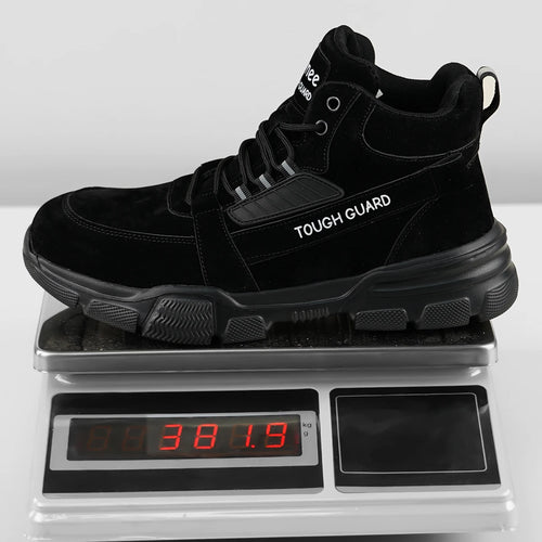 Men's High Top Steel Toe Safety Work Boots with Anti Slip Wear Resistant Outsole