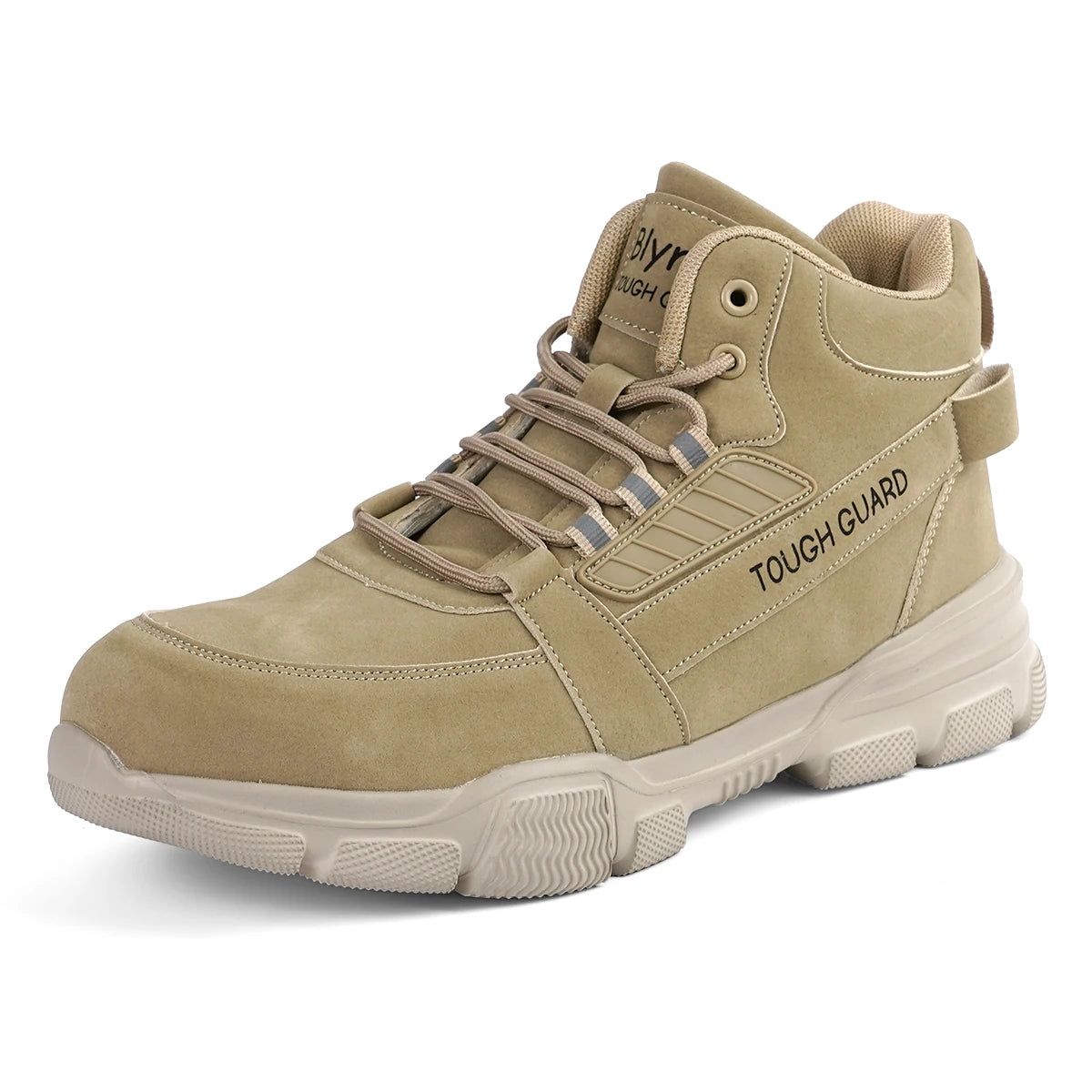 Men's High Top Steel Toe Safety Work Boots with Anti Slip Wear Resistant Outsole