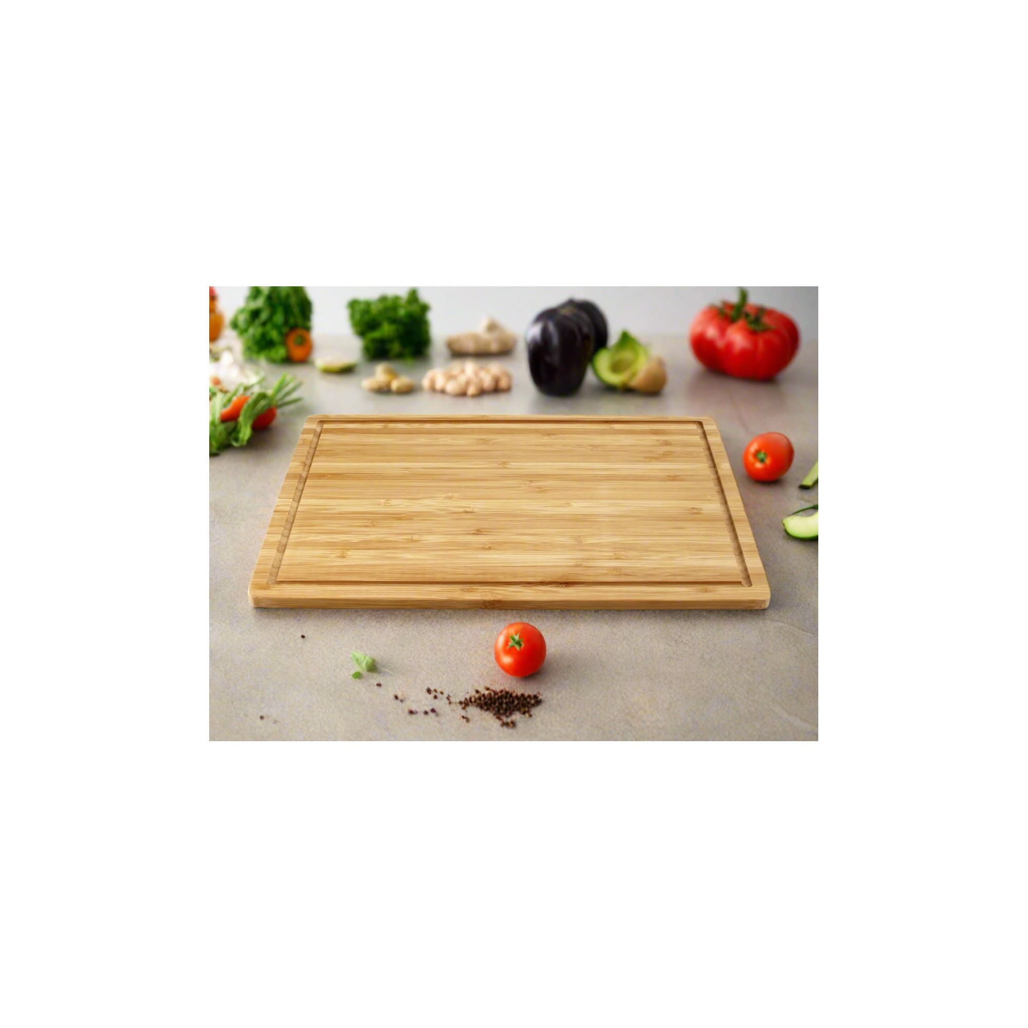Bamboo Wood Cutting Board: Large – (17.75” x 11.8”) Durable, Eco-Friendly Chopping Board