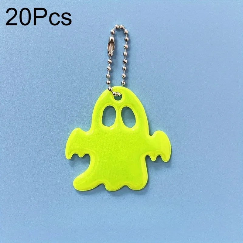 20Pcs  Double sided reflective keychain pendant, backpack hanging accessories, keychain