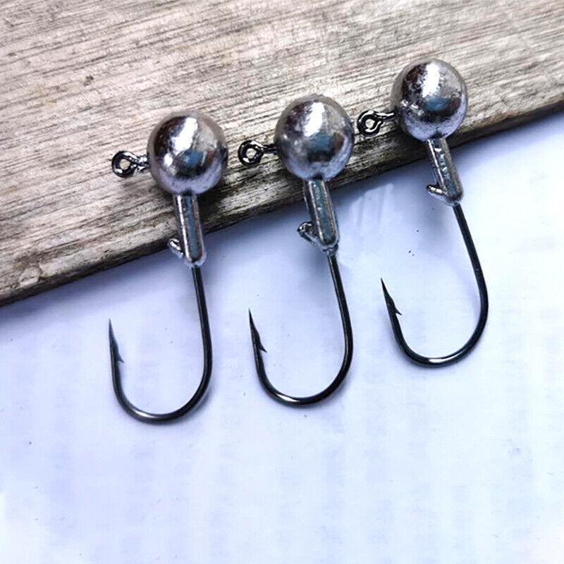 20pcs Chemically Sharpened Jig Head Fishing Hooks for Soft Bait Lures
