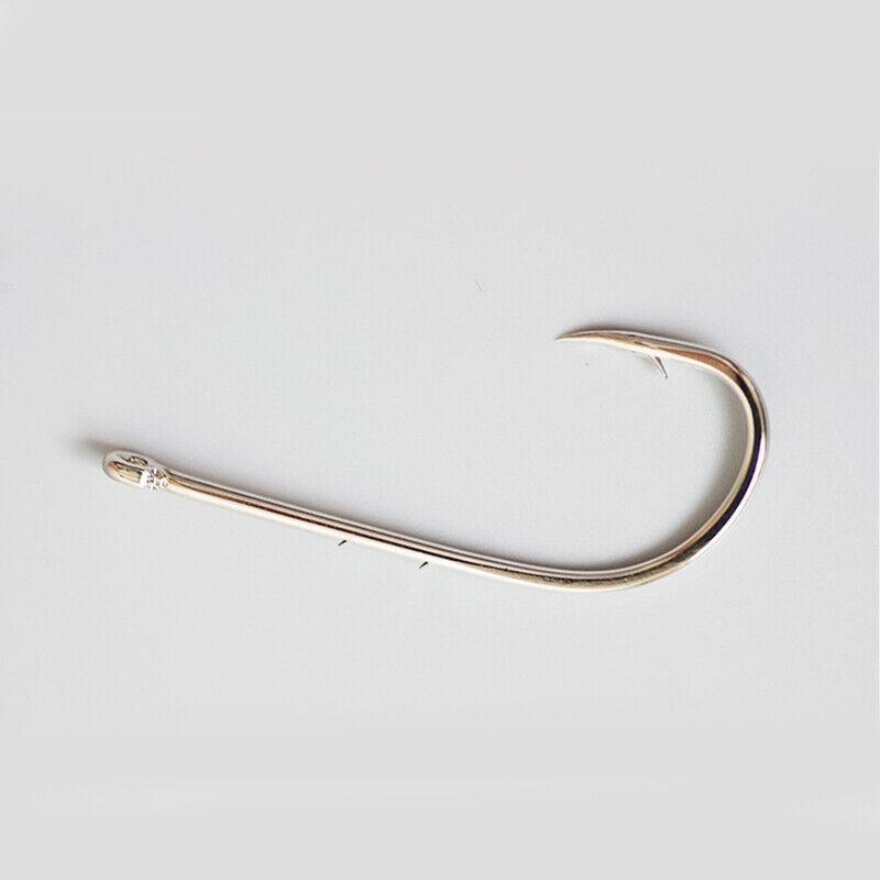100Pcs Baitholder Fishing Hooks Barbed Long Shank Ringed Eye Multiple Sizes
